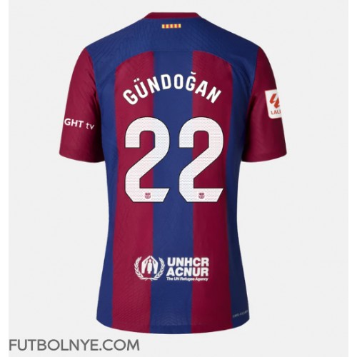Camiseta Barcelona Ilkay Gundogan #22 Primera Equipación para mujer 2023-24 manga corta